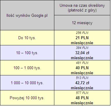 Pozycjonowanie Od 21 Pln Top10 W 3 Miesiące 2
