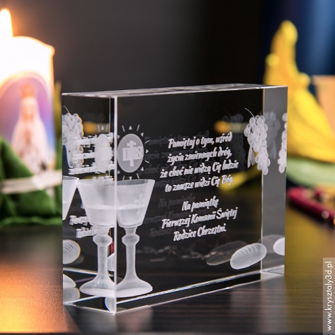 Prezent Na Komunię Kryształ 3d Chleb I Wino! 2