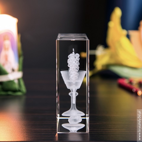 Prezent Na Komunię Kryształ 3d Chleb I Wino! 3