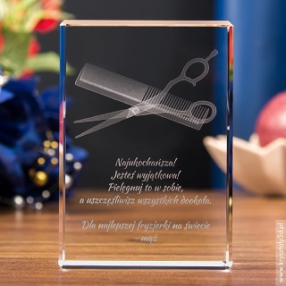 Nagroda Dla Fryzjerki Z Twoją Dedykacją - Nożyczki I Grzebień 3d