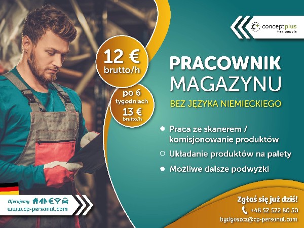 Pracownik Magazynu (k/m) - Bez Znajomości Języka Niem. - Nawet Do 13 € Brutto/h!